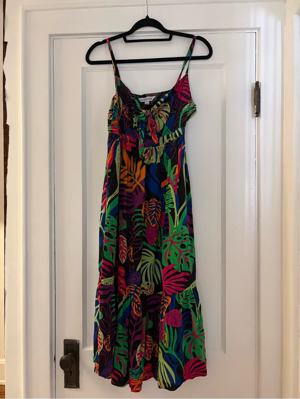 Tropical Print Spaghetti-Strap Maxi Dress - Multicolor.